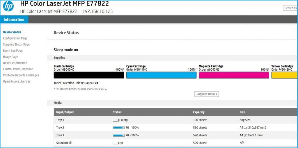 EWS-Fernzugriff auf HP-Drucker